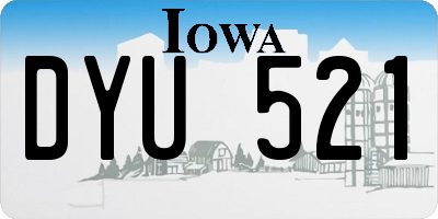 IA license plate DYU521