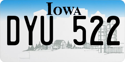 IA license plate DYU522