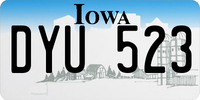 IA license plate DYU523