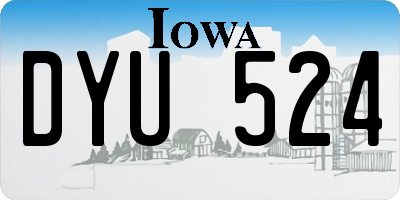 IA license plate DYU524