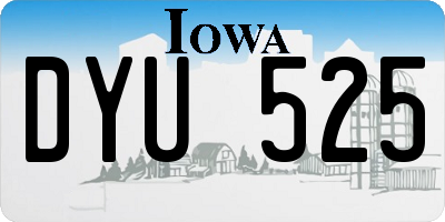 IA license plate DYU525