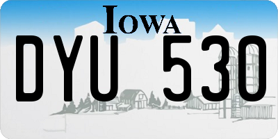 IA license plate DYU530