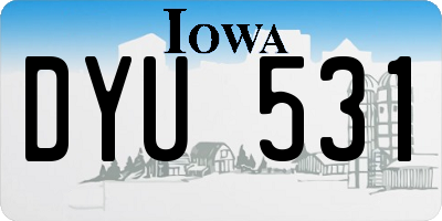 IA license plate DYU531