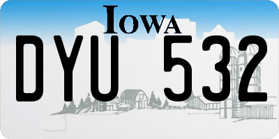 IA license plate DYU532