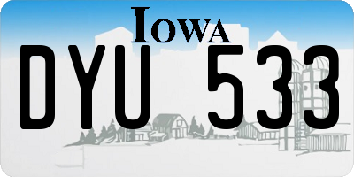 IA license plate DYU533