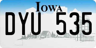 IA license plate DYU535