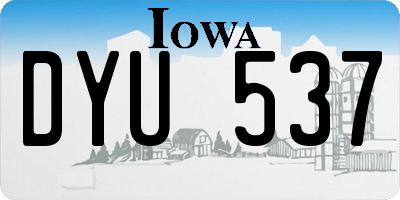 IA license plate DYU537