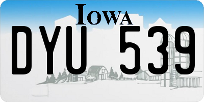 IA license plate DYU539