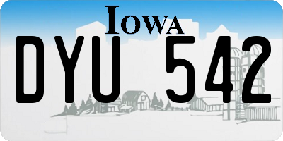 IA license plate DYU542