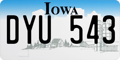 IA license plate DYU543