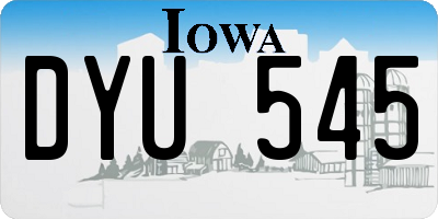 IA license plate DYU545