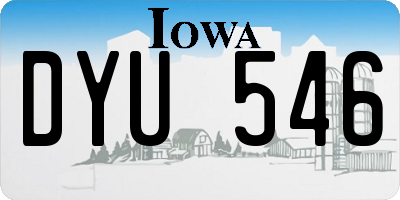 IA license plate DYU546