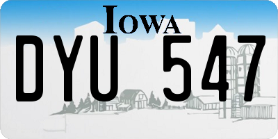 IA license plate DYU547