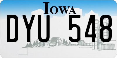 IA license plate DYU548