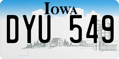IA license plate DYU549