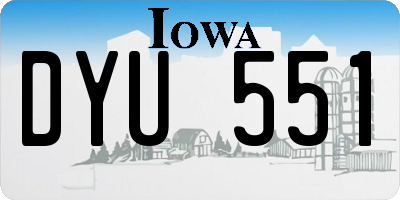 IA license plate DYU551