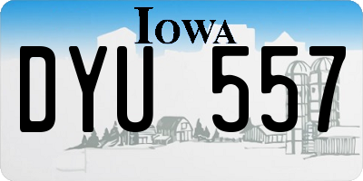 IA license plate DYU557