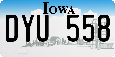 IA license plate DYU558