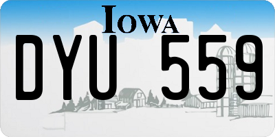 IA license plate DYU559