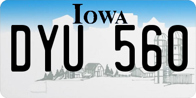 IA license plate DYU560