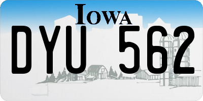 IA license plate DYU562