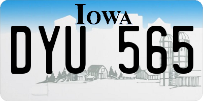 IA license plate DYU565
