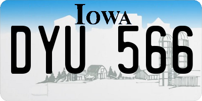 IA license plate DYU566