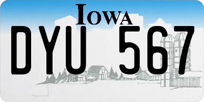 IA license plate DYU567