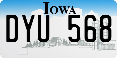 IA license plate DYU568