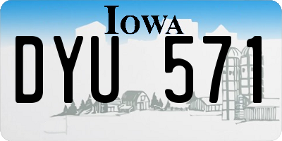 IA license plate DYU571