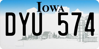 IA license plate DYU574