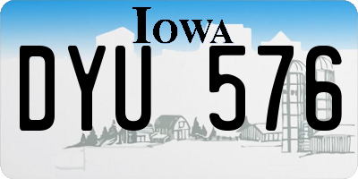 IA license plate DYU576
