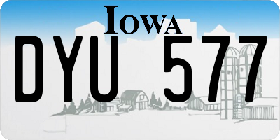 IA license plate DYU577