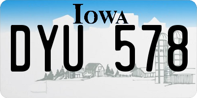 IA license plate DYU578