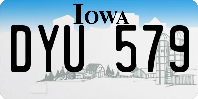 IA license plate DYU579