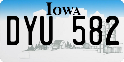 IA license plate DYU582