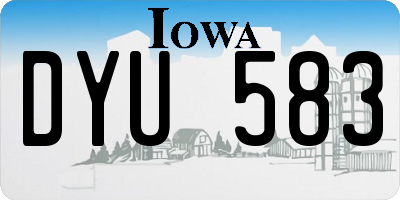 IA license plate DYU583