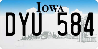 IA license plate DYU584