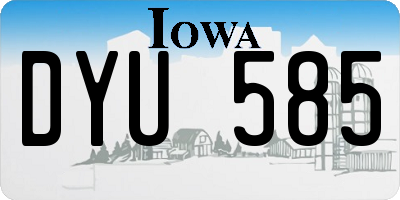 IA license plate DYU585