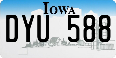IA license plate DYU588