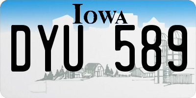 IA license plate DYU589