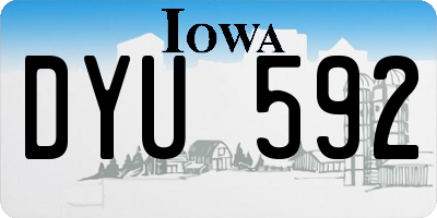 IA license plate DYU592