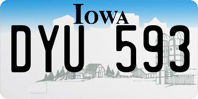 IA license plate DYU593