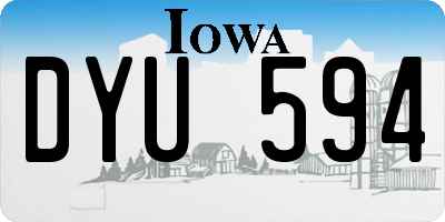 IA license plate DYU594