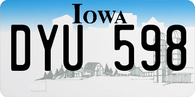 IA license plate DYU598