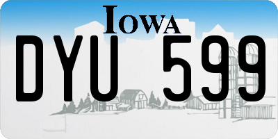 IA license plate DYU599