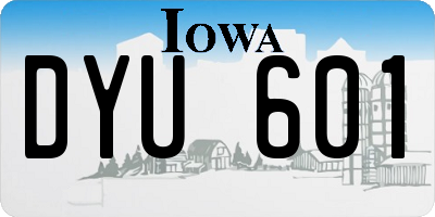 IA license plate DYU601