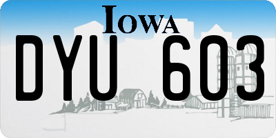 IA license plate DYU603