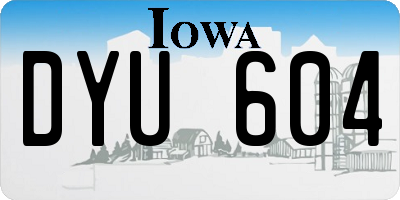 IA license plate DYU604