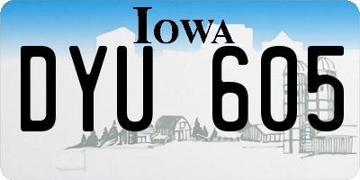 IA license plate DYU605